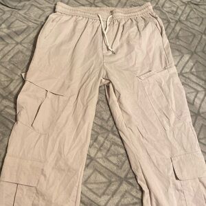 Cream colored cargos, size L, branding is shein.
